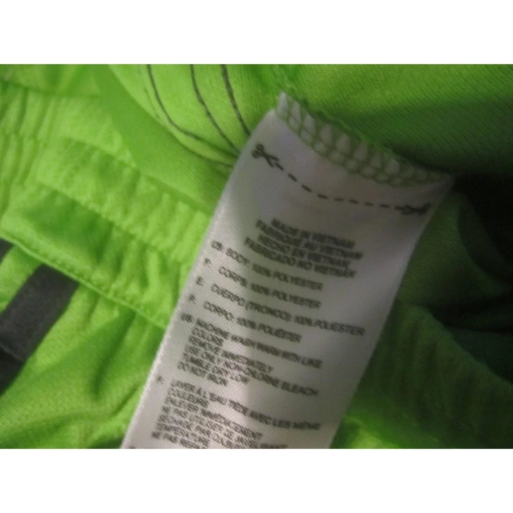 Adidas Shorts Mens Large Green 3 Stripe Athletic Running Training Mesh Gym